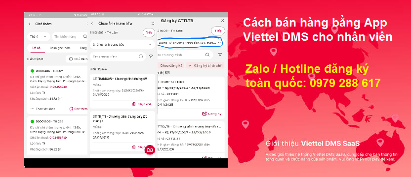 Cách bán hàng bằng App Viettel DMS cho nhân viên