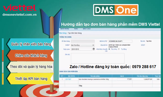 Hướng dẫn tạo đơn bán hàng phần mềm DMS Viettel
