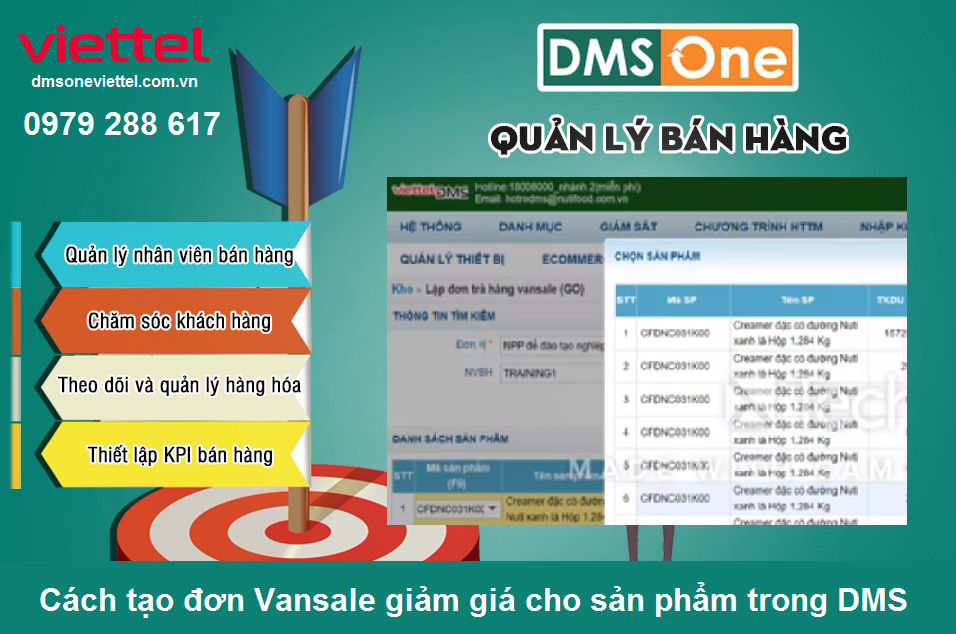 Cách tạo đơn Vansale giảm giá cho sản phẩm trong DMS