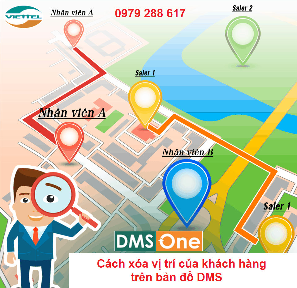 Cách xóa vị trí của khách hàng trên bản đồ DMS